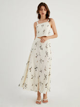 Embroidered Floral Back Tied Crop Top